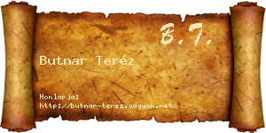 Butnar Teréz névjegykártya